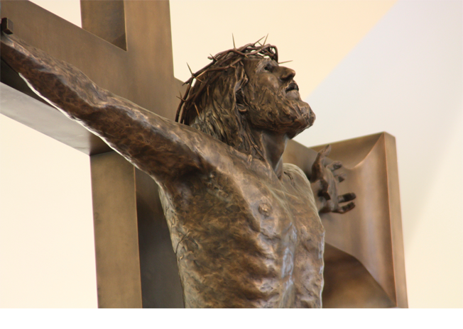 Sculpture Crucifix at Our Lady of Grace in Edina
